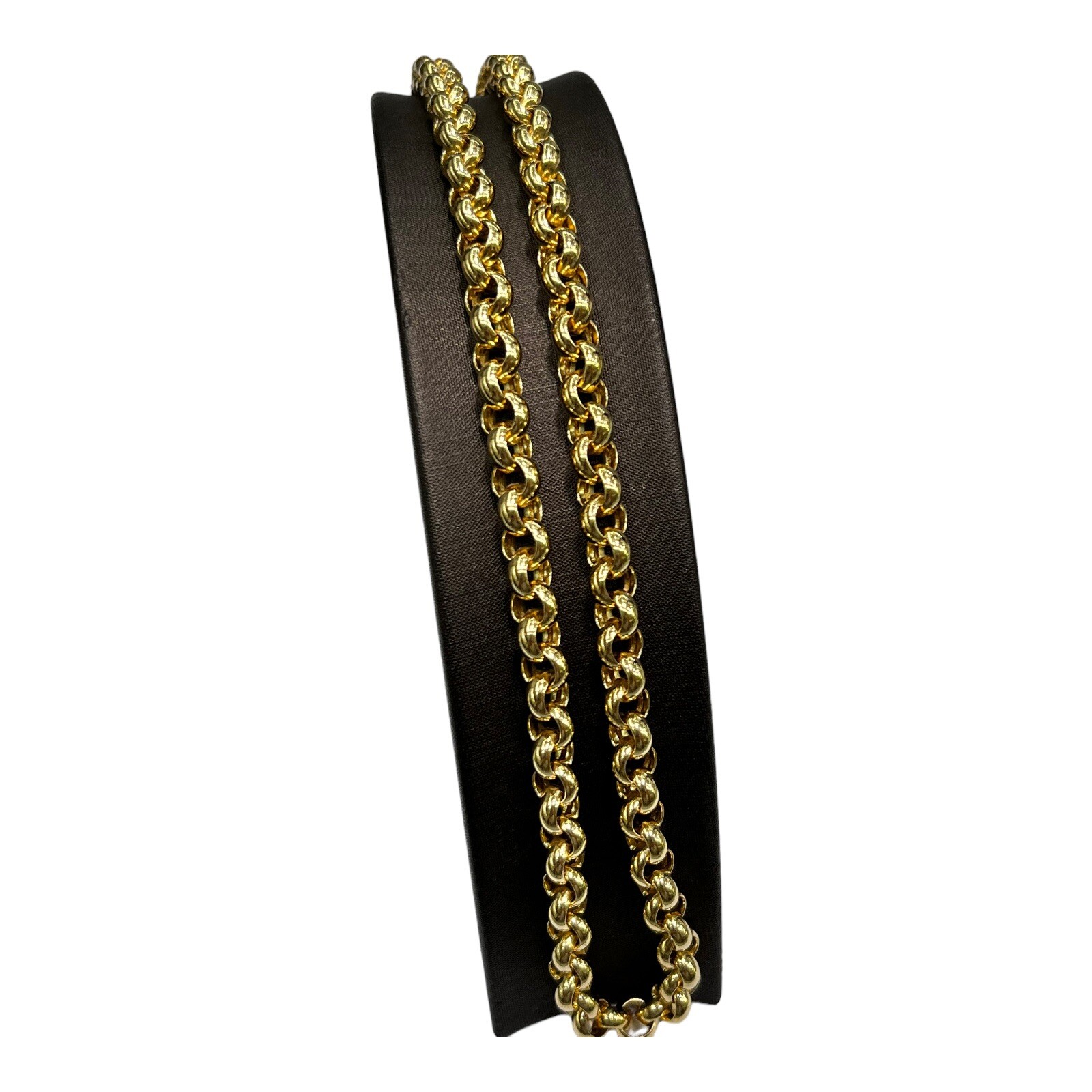 18ct 18k Yellow Gold Italian Round Belcher Chain Necklace 21.68 Grams 45.5cm New