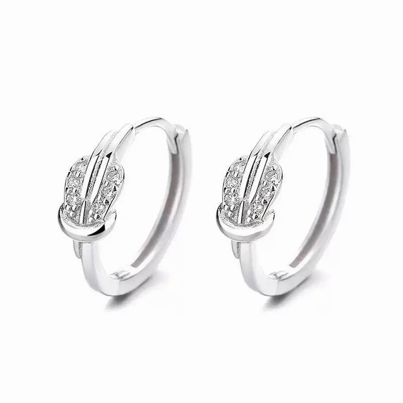 18K Gold Plated CZ Knot Hoop Earrings Small Huggie Earrings Gift for women 060