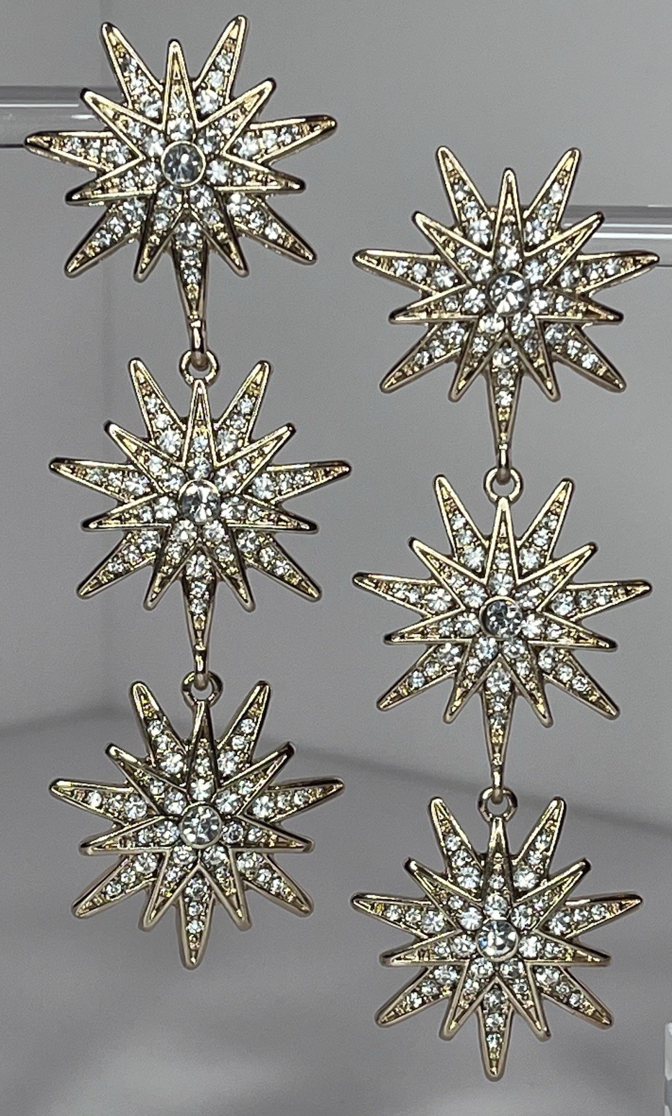 Gold Tone Post Back Baublebar Callisto Drop Earrings 3.75 In