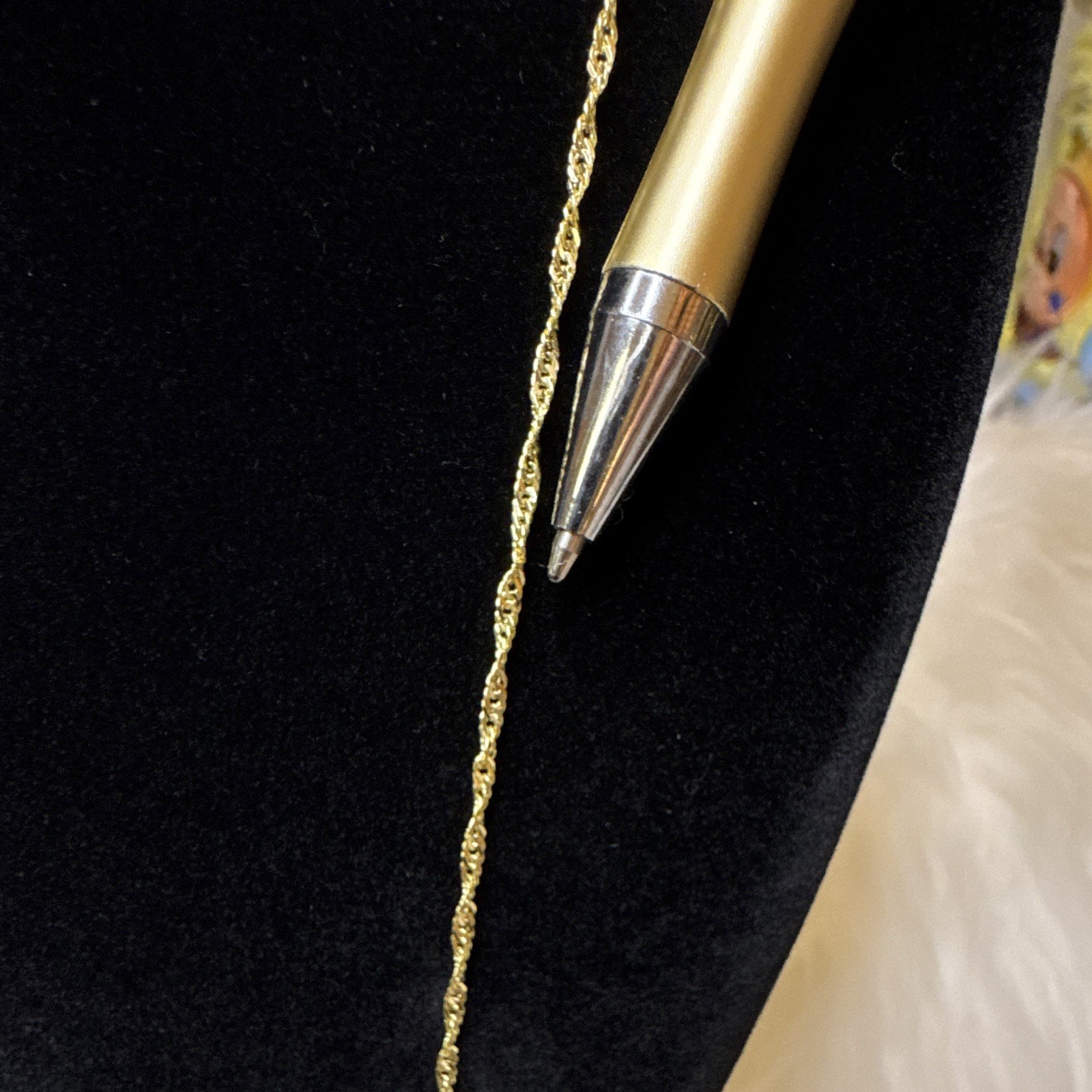 Singapore 14K Gold Filled Dainty Chain Necklace 19.5inch, 1.6mm Lobster Clasp