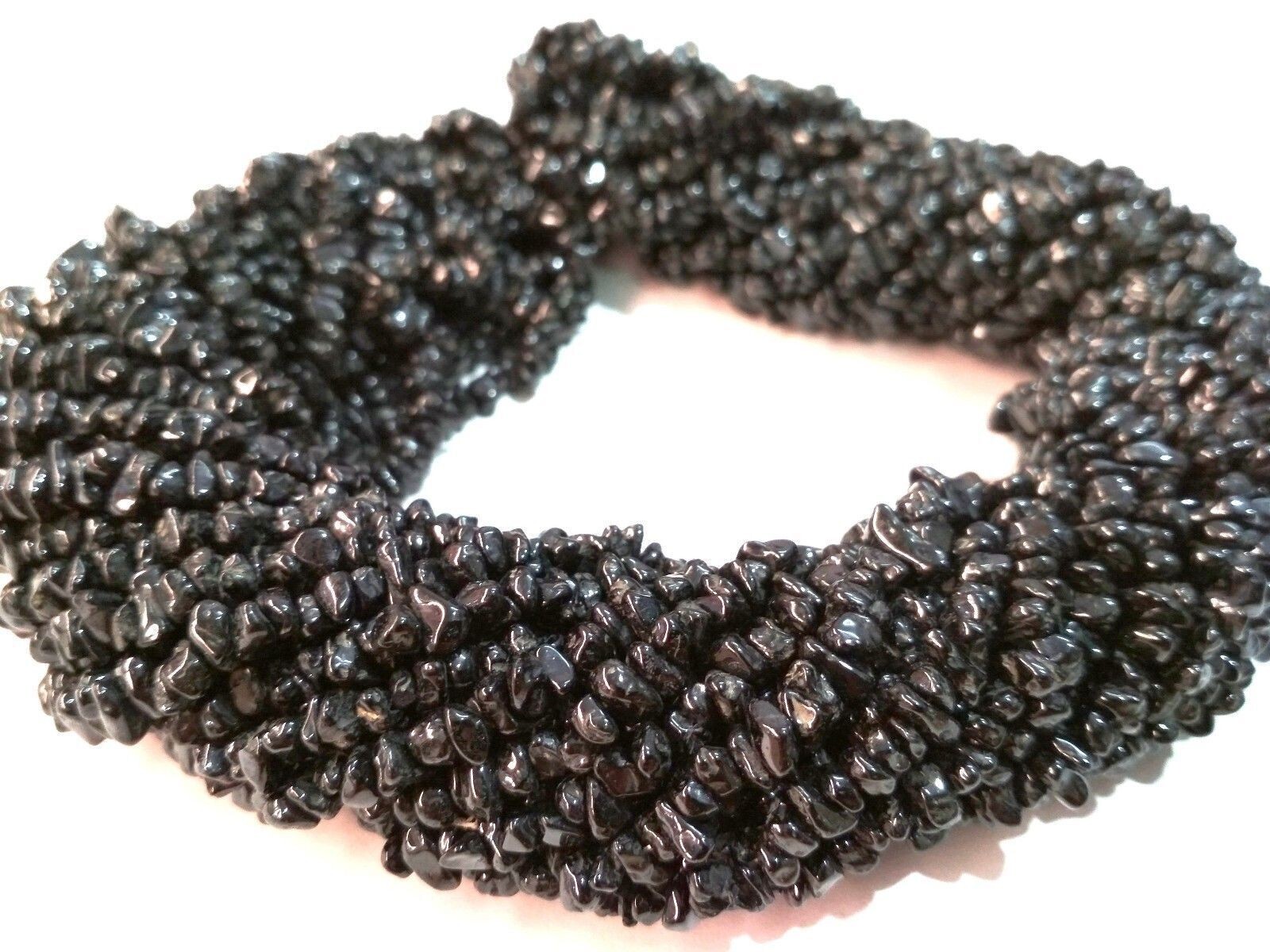 1 Strand Natural Black Spinel Chips Nugget Smooth 4-6mm Gemstone Beads 34″inch