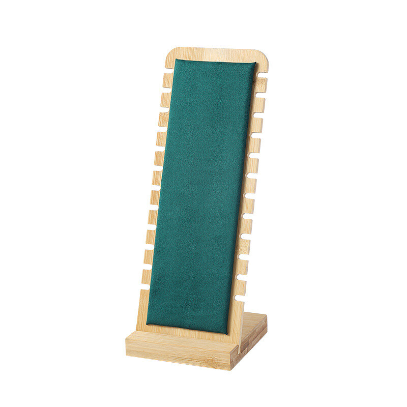Solid Bamboo Jewelry Display Stand Wooden Necklace Showcase Holder Rack