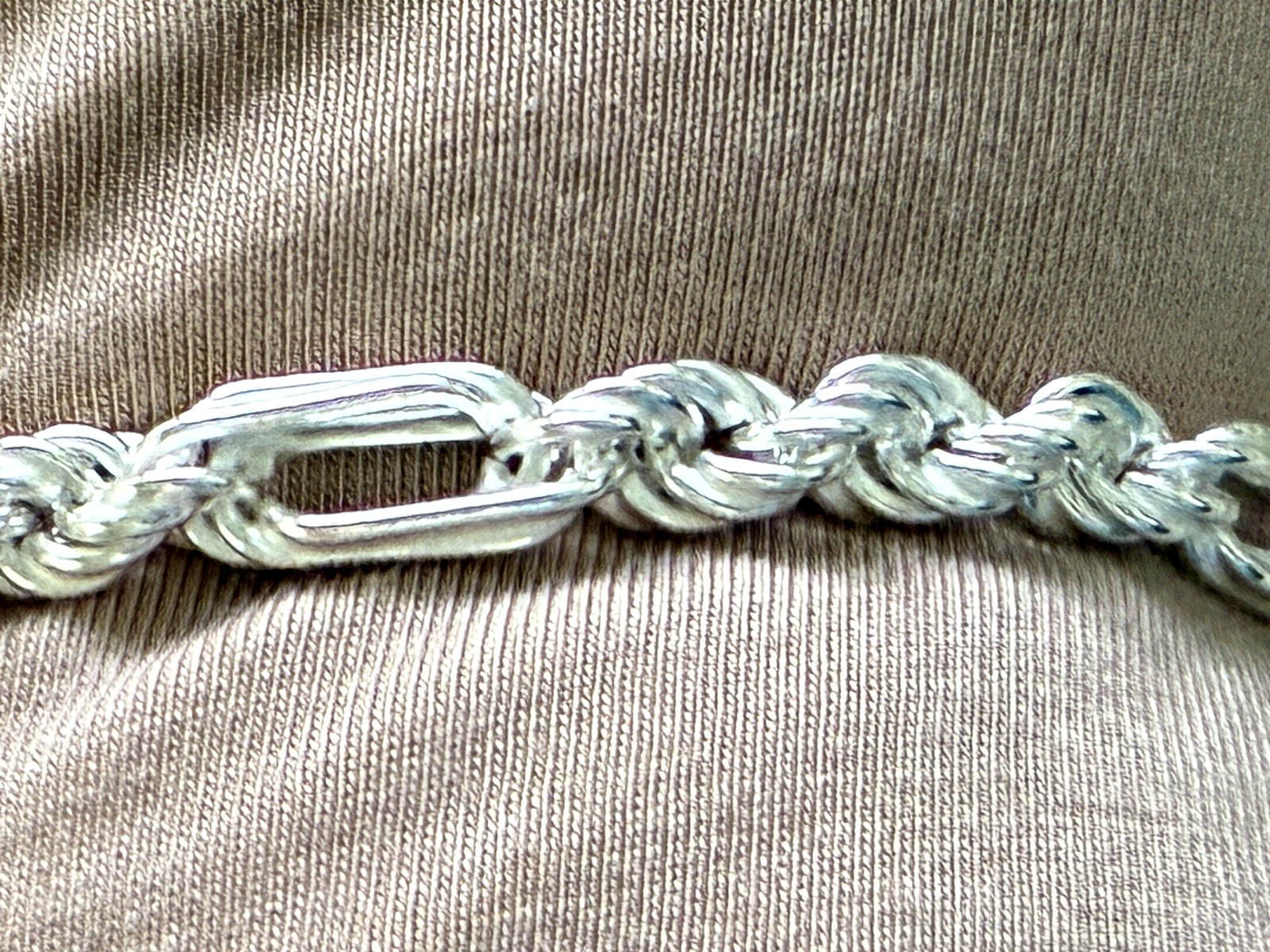 ULTRA FINE 950 SILVER FIGAROPE CHAIN MAGNETIC CLASP BRACELET, SZ SMALL (M4930-52