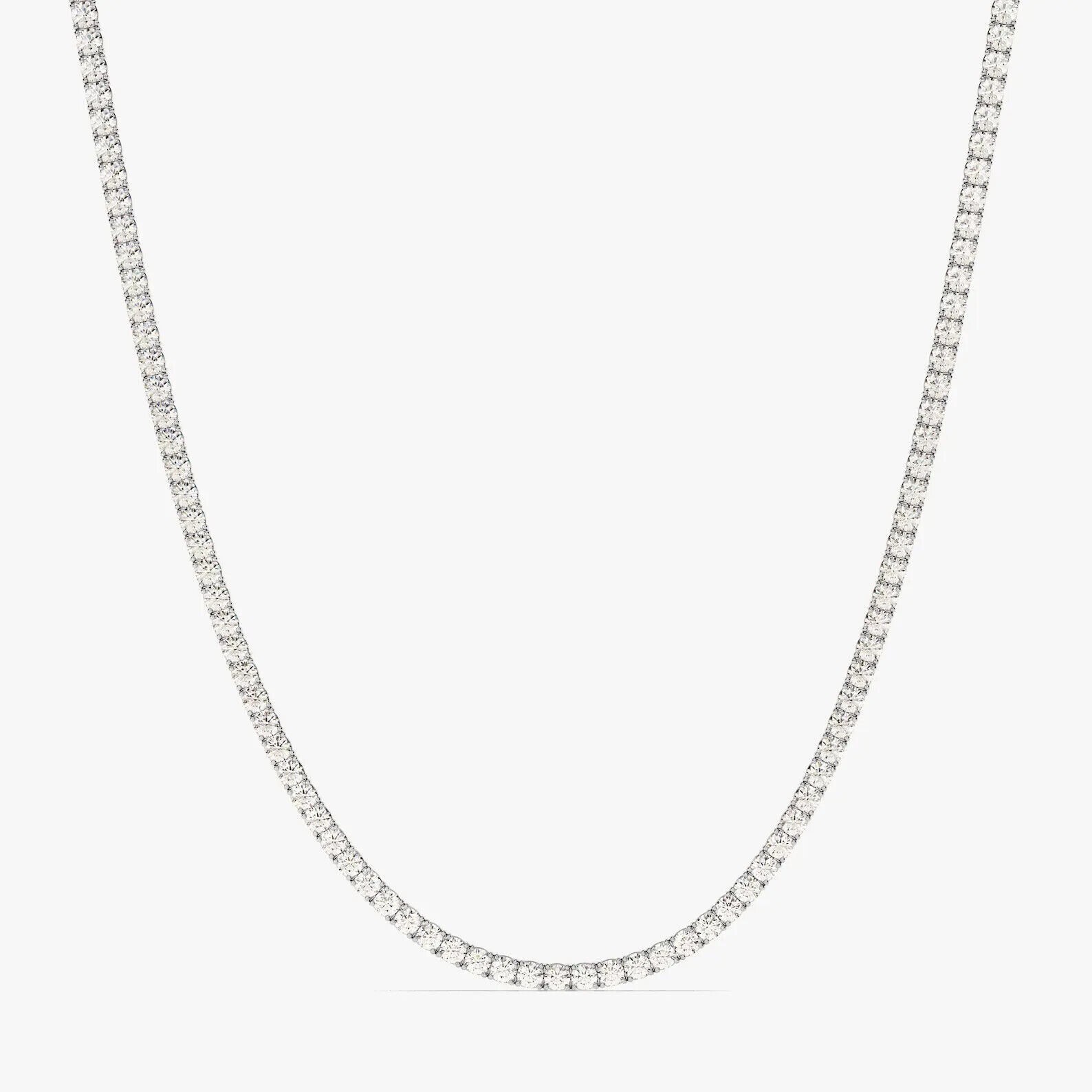 Lab Grown Diamond Tennis Chain VSSI-GH 14k White Gold Plated 20 inch Necklace
