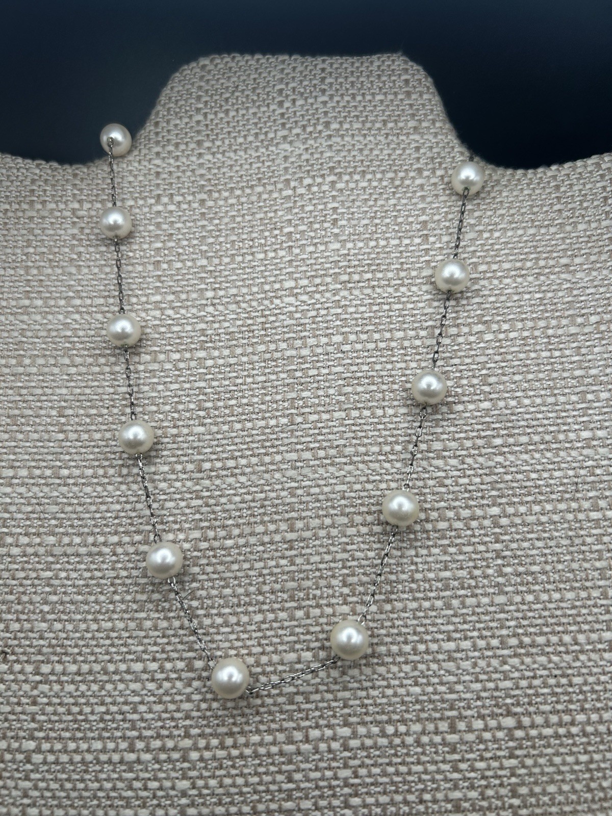 Vintage RMN Roman Chain Necklace Silver Tone Distressed Tarnished