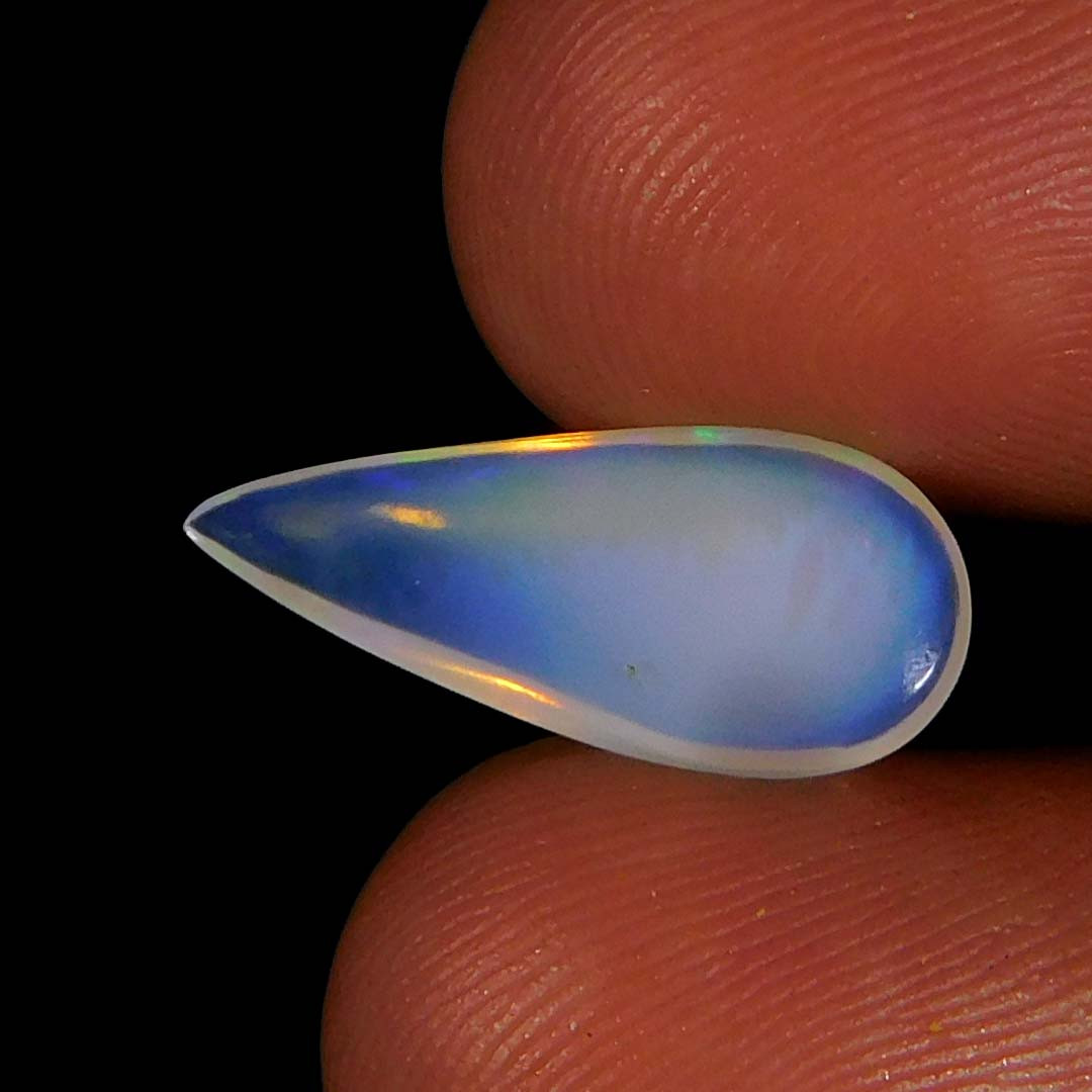 2.45Cts. Natural Play of Color Ethiopian Opal Pear Cabochon Reiki Gemstone