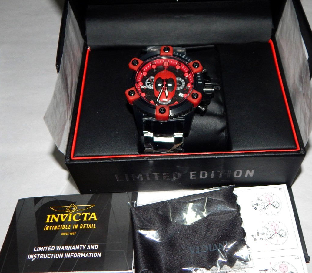 New INVICTA Marvel OCTANE DEADPOOL 48mm Watch 100m 27155 & Box LE 618/3000