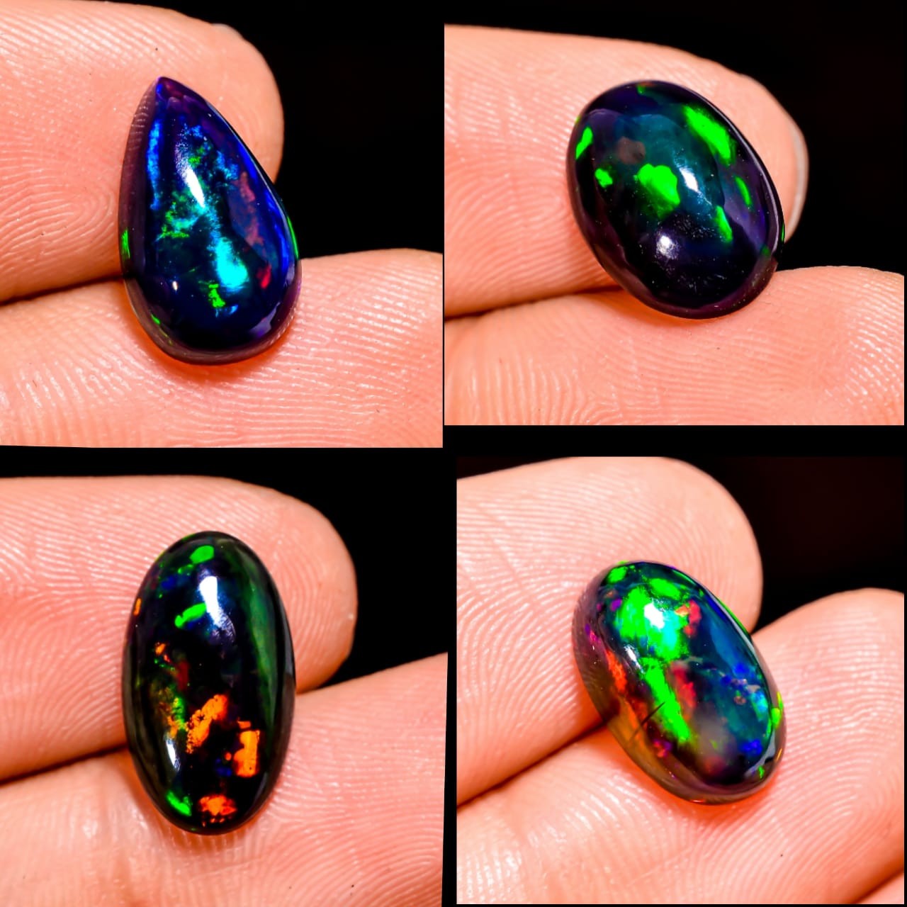100.00 Cts 100% Natural Black opal shape mixmm Cabochon loose gemstones