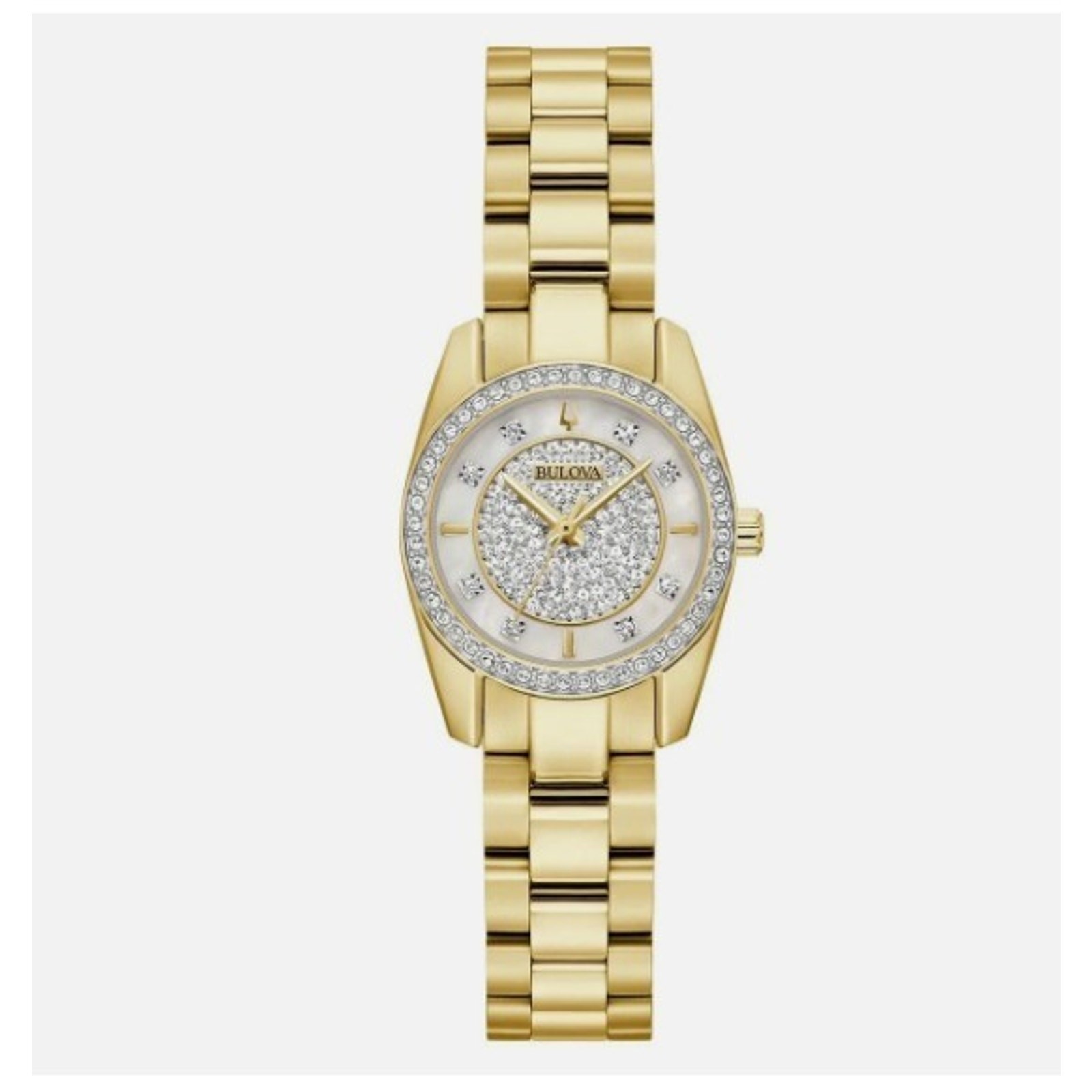 Bulova Classic Gemmed Diamond Stainless Steel Quartz Women’s Watch – 98L315
