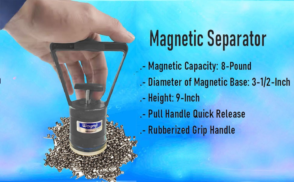Waymil Quick Release Magnetic Separator Pick Up Tool 8 Lb Capacity Spring Loaded