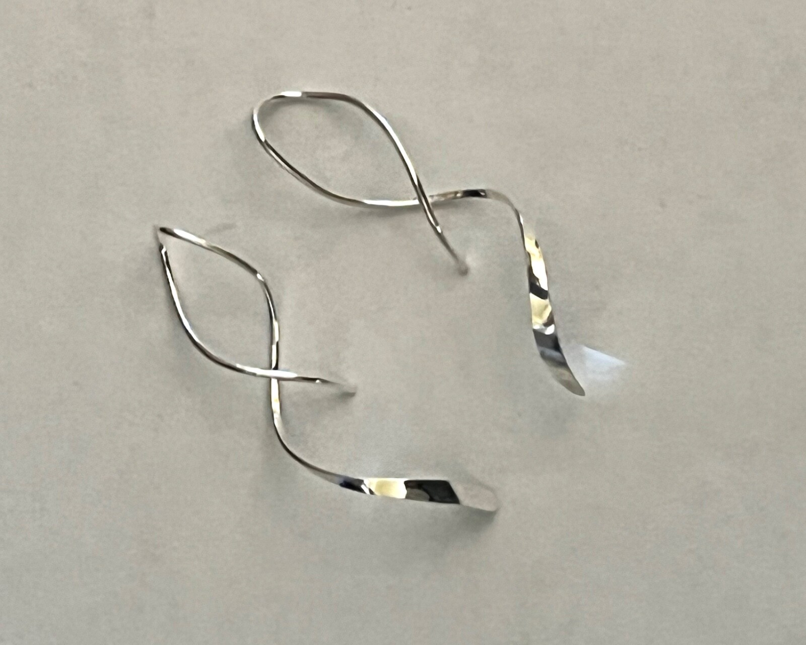 Swirl Spiral Earrings titanium small size 1.5 inch