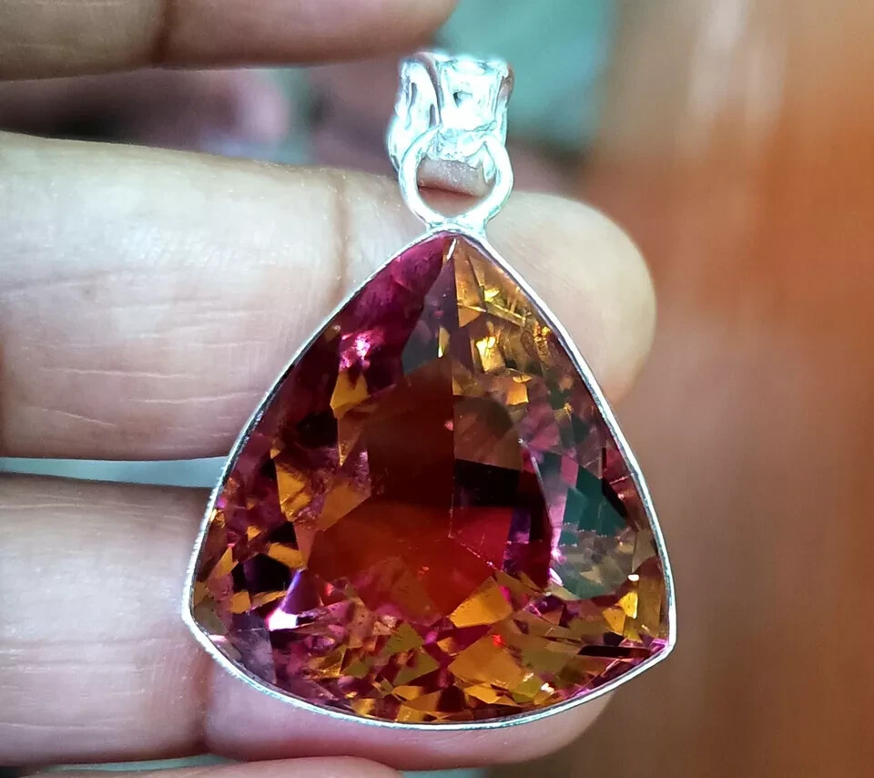 Certified 69 Ct+ Natural Zultanite 7 Color Pendant 925 Silver Loose Gemstone