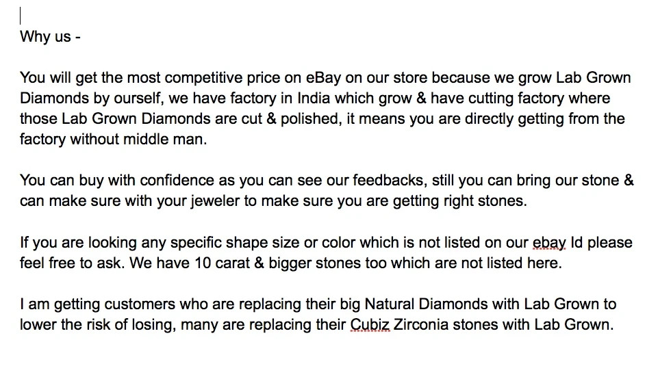 5.00 Ct Emerald F Color VVS2 Clarity STONE IGI Certified Lab Grown CVD Diamond