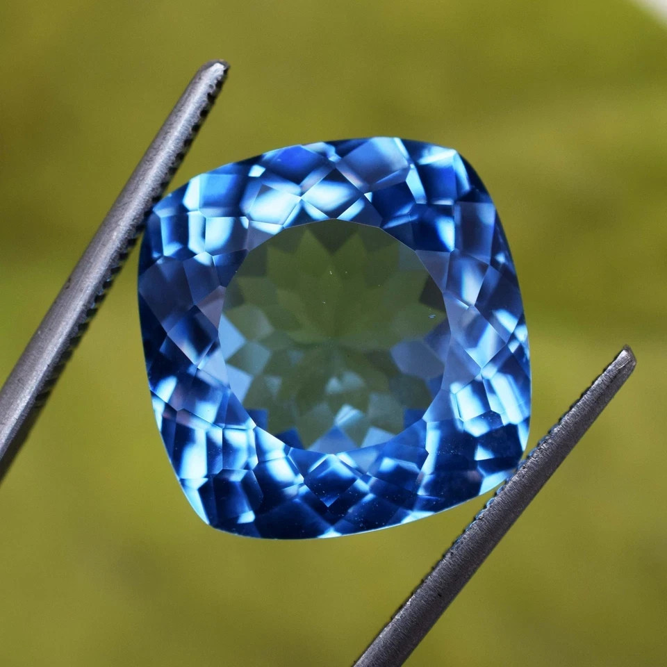 18.80 CT Natural Sky Blue Aquamarine Cushion Cut Certified Gemstone From Brazil