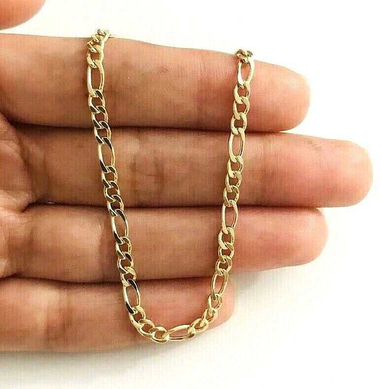 18K GOLD FILLED 3mm FIGARO ANKLET 9.5″ LONG /18K GOLD FILLED TOBILLERA 9.5″-A17