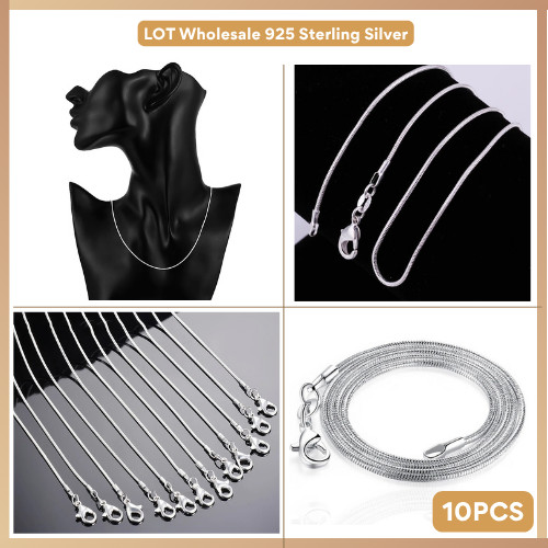 10PCS LOT Wholesale 925 Sterling Silver 16/18/20/22/24/26/28/30 Inch 1mm