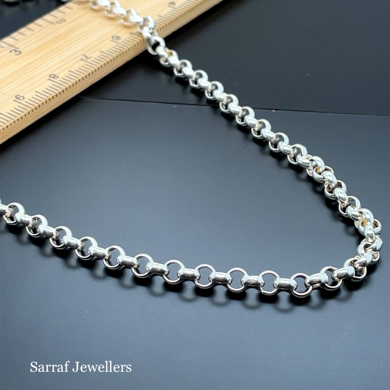 925 Sterling Silver Solid 4.5mm Rolo Belcher Chain Necklace 18″ 20″ 22″ 24″ 26″