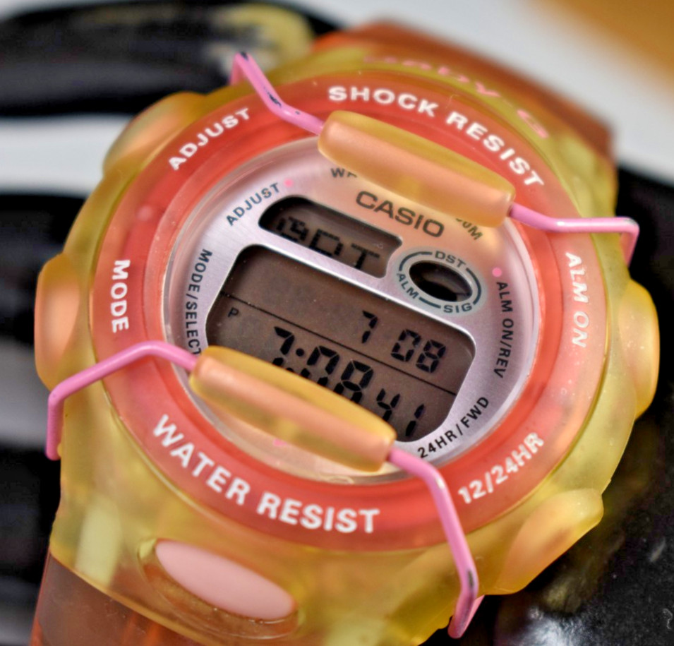 RARE! CASIO BG-159 (2288) Digital Orange/Pink Women’s Watch NEW BATTERY!