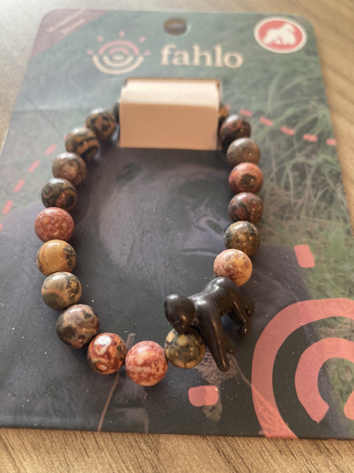 Fahlo Gorilla Tracking bracelet, Mountain Stone Endangered Species Jewelry NWT