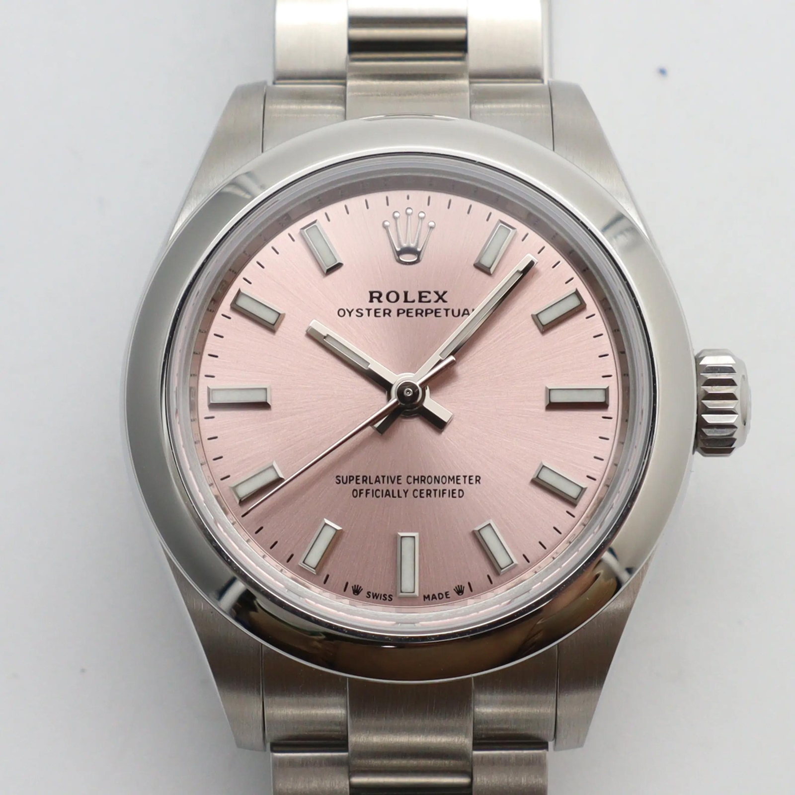 2023 New Rolex 276200 28mm Lady Steel Pink Sticks Dial Automatic Watch