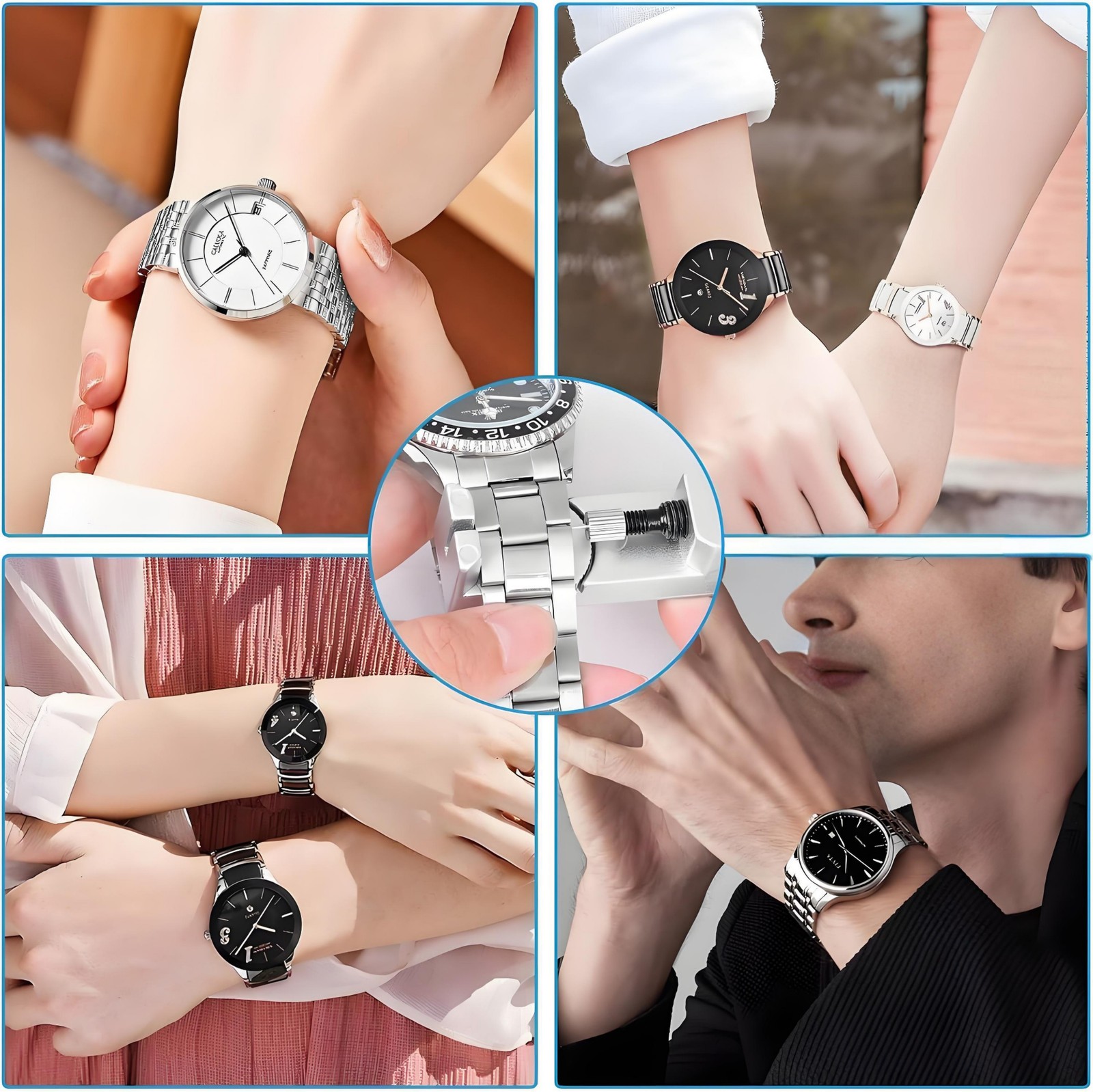 Steel Adjustable Watch Band Strap Bracelet Link Pin Remover Repair Tool Kit US