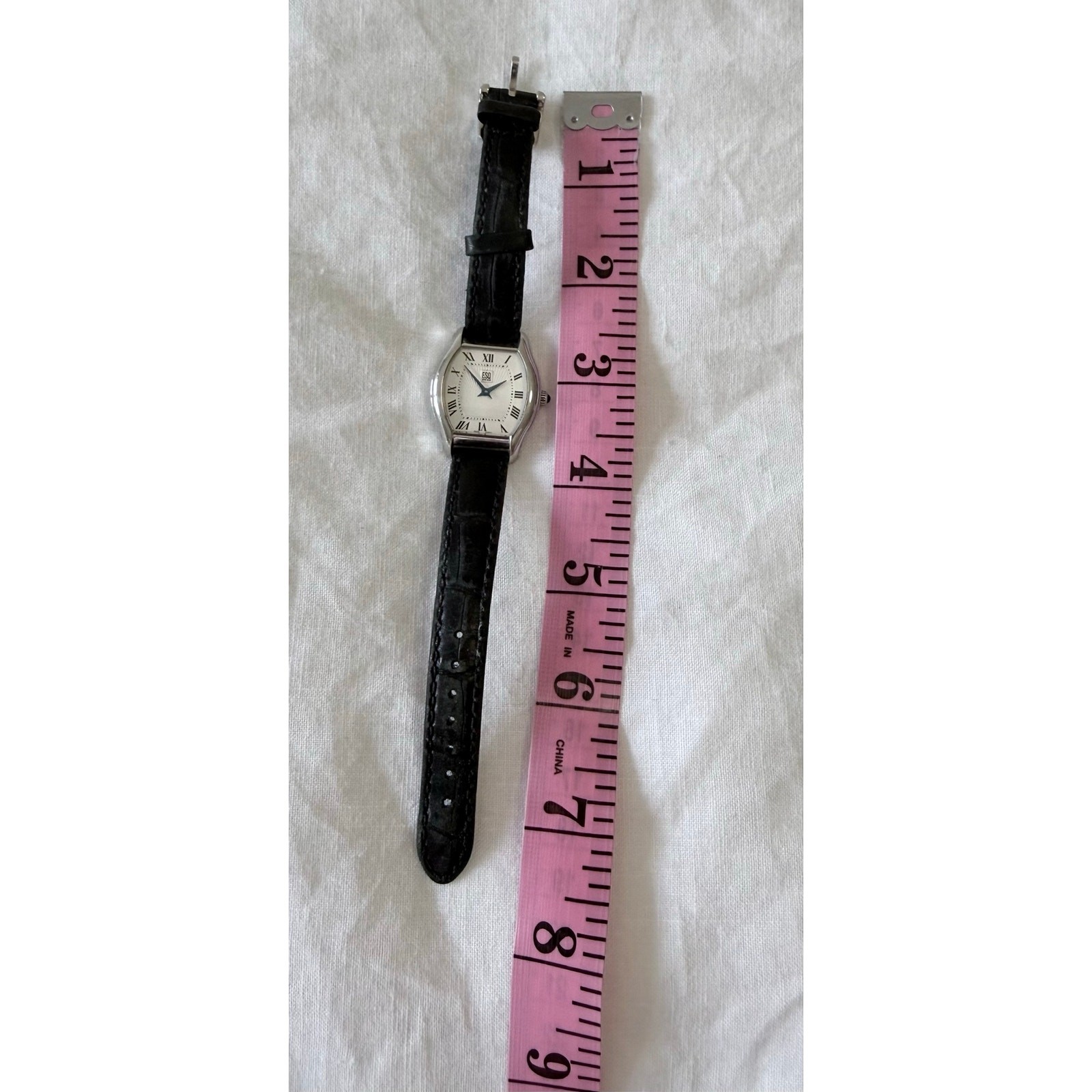 ESQ by Movado | Women’s O/S | All Steel Watch Swiss | Black Leather Band E5345