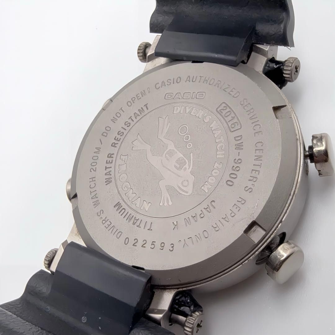 Working condition CASIO G-SHOCK DW-9900 FROGMAN Titanium Quartz Used item no Box