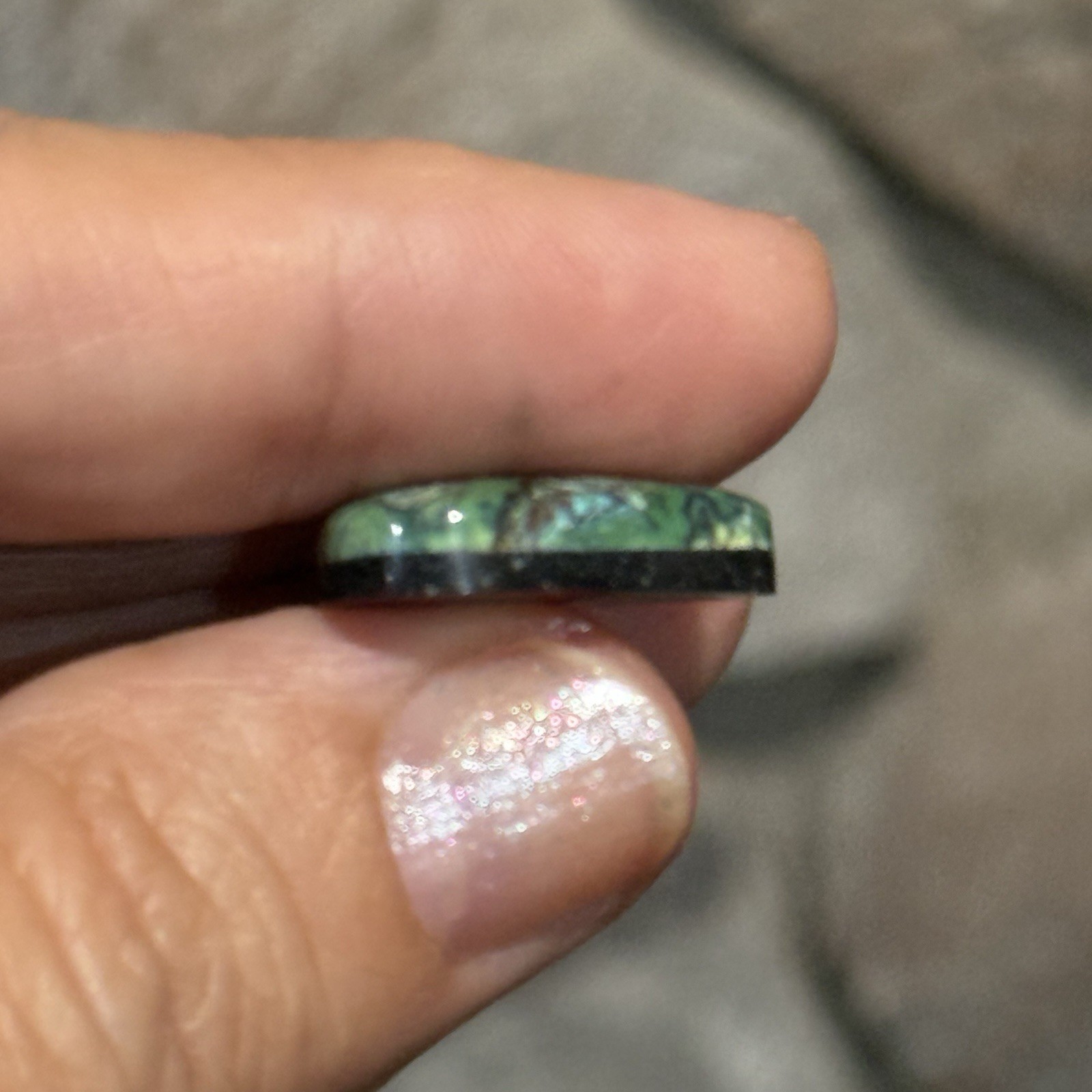 9.35ct 18.4×13.9x5mm Green Qingu Mine Turquoise Cabochon Backed Stone