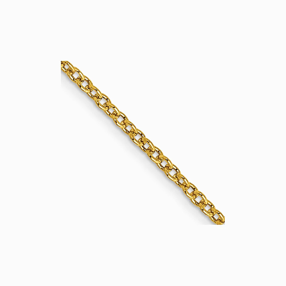 14K Yellow Gold 1mm Round Open Link Cable Chain Necklace 14″-30″