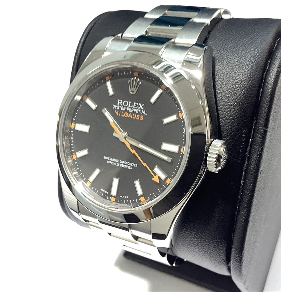 ROLEX 116400 Oyster Perpetual Milgauss 40mm S/S Black Dial Automatic Watch VGC+