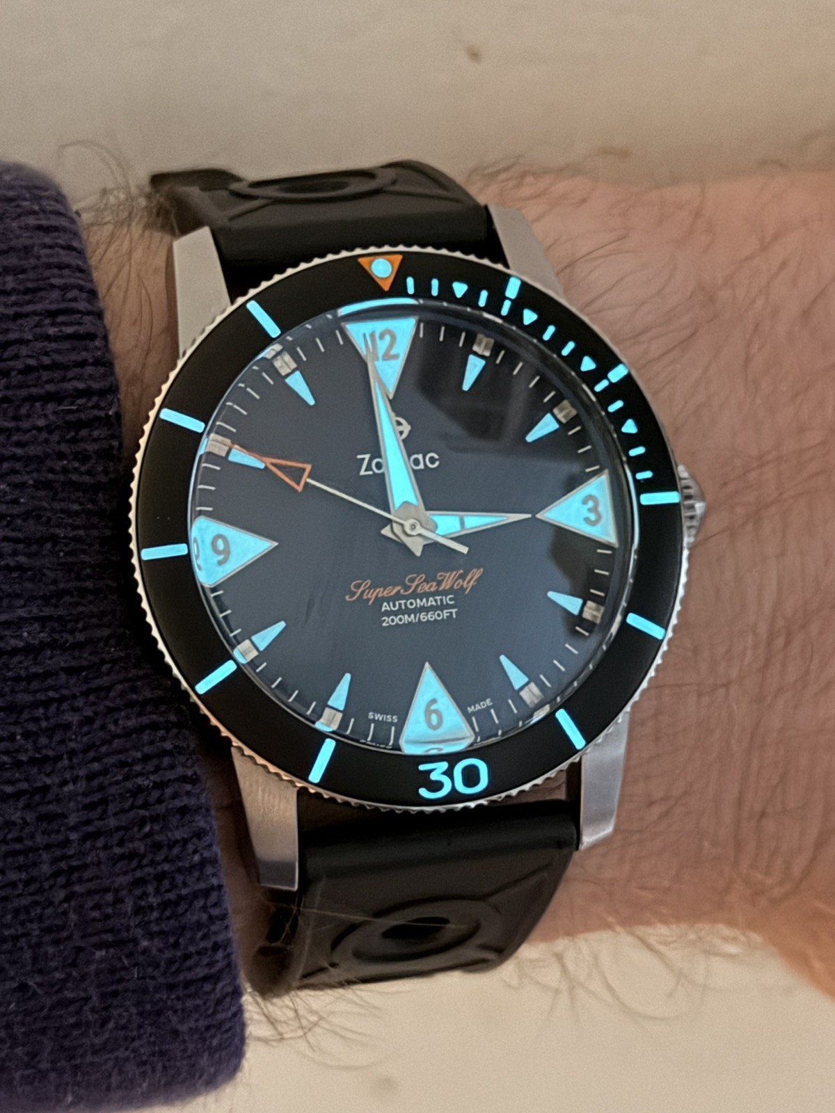 ZODIAC SUPER SEA WOLF 53 SKIN DIVER AUTOMATIC WATCH ZO9214