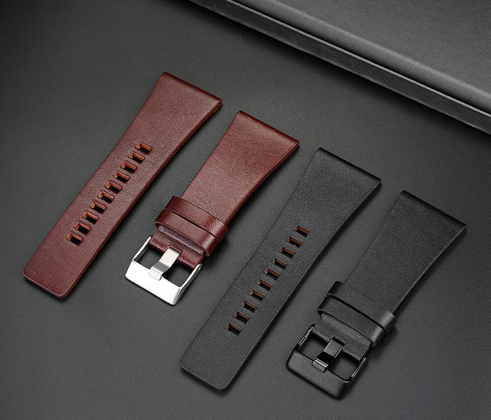 24 26 28 30 32mm Genuine Leather Strap Watch Band Strap For Diesel DZ Watches