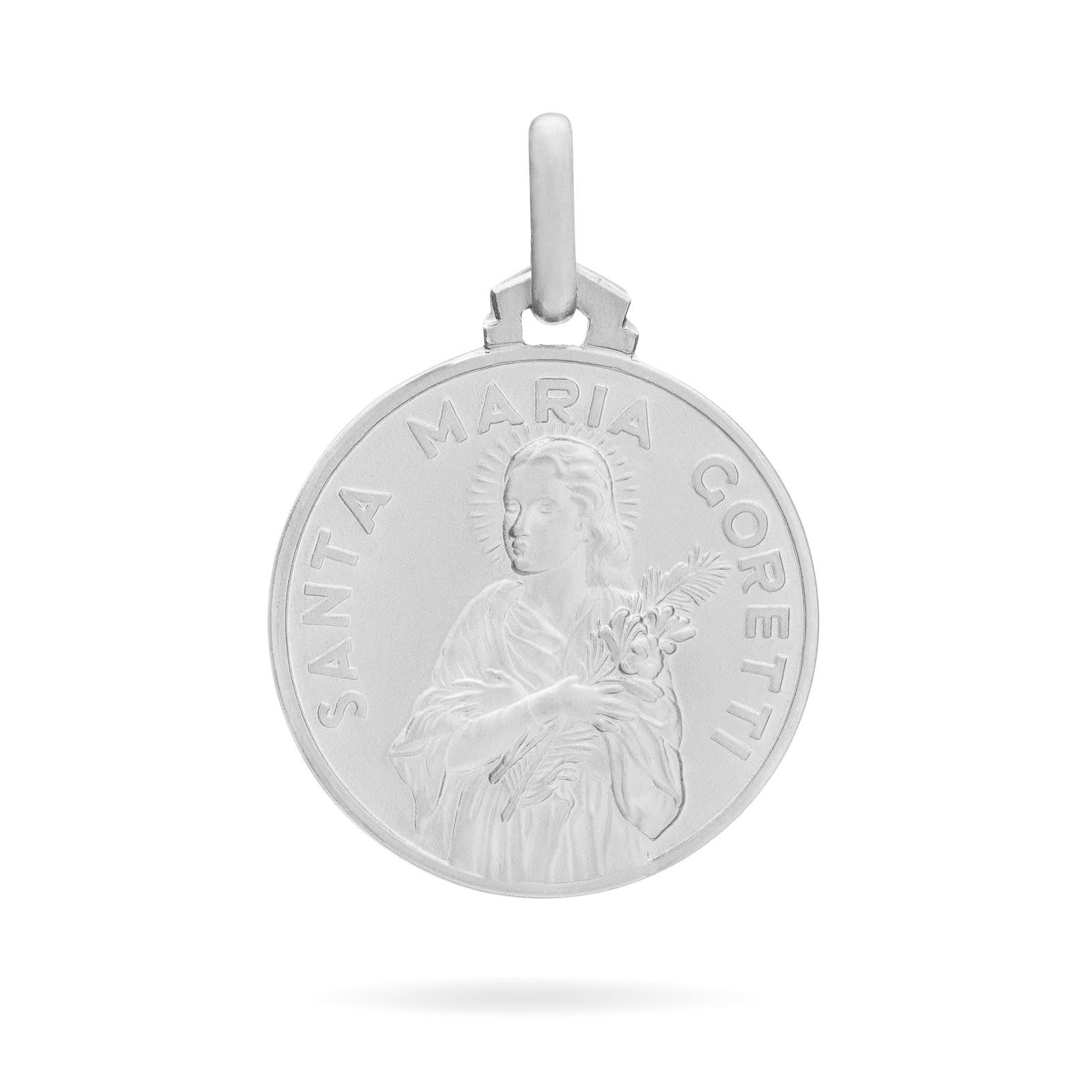 St Saint Maria Goretti Sterling Silver Religious Medal Catholic Medallion Italy