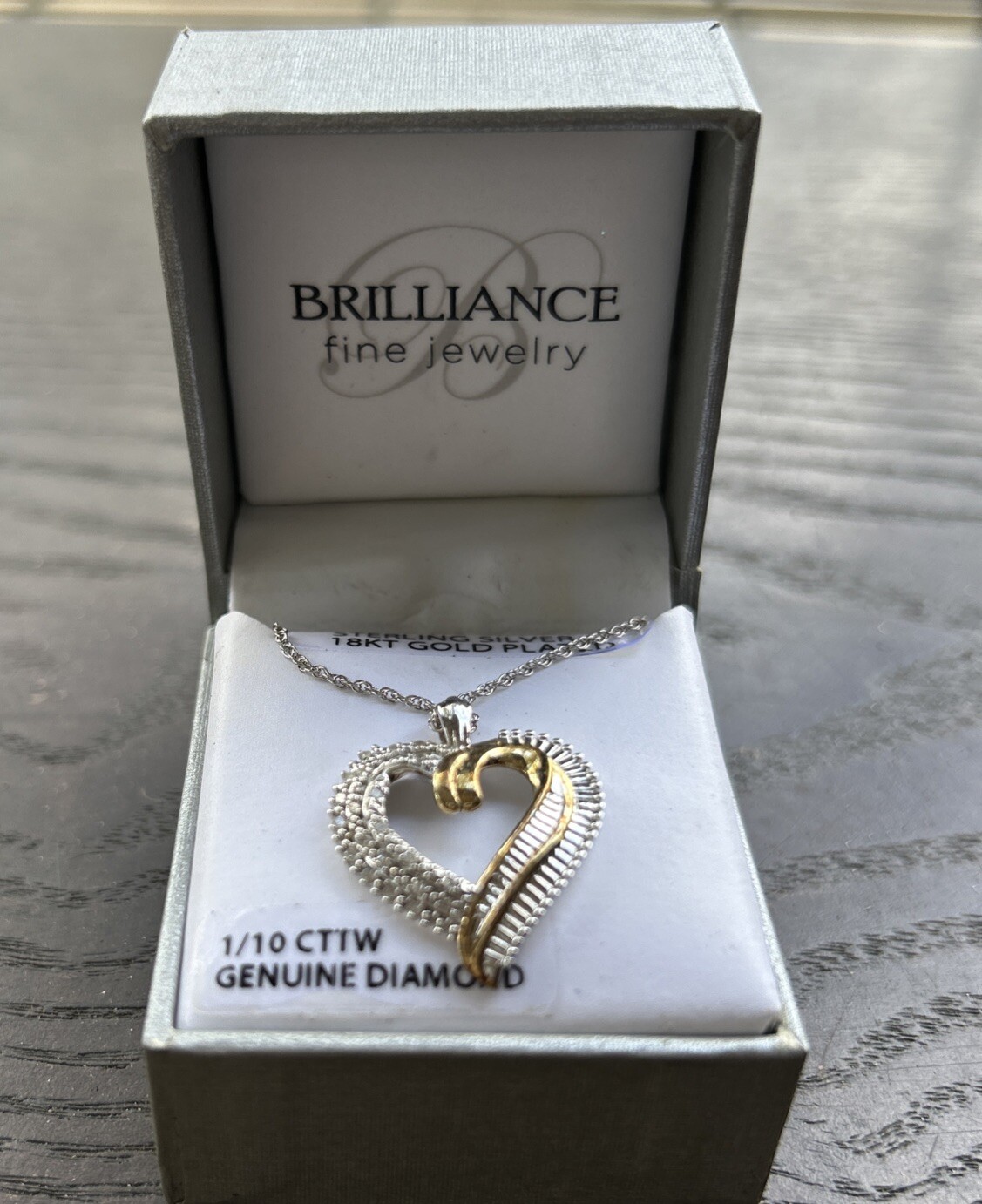 BRILLIANCE Fine Jewelry 14k Gold Plated Sterling Silver Diamond Accent Necklace