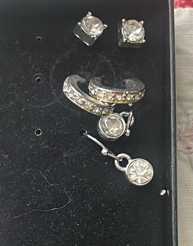 EARRINGS LOT DANGLE DROP HOOP STUD RHINESTONE