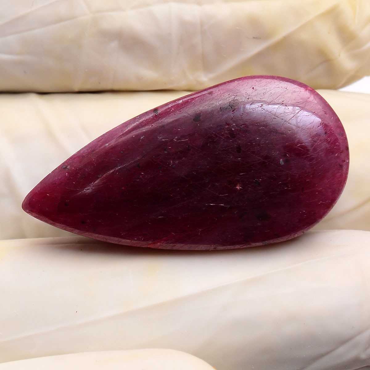 70.10 Cts Natural Red Ruby 33mmx16mm Pear Cabochon Untreated Huge Loose Gemstone