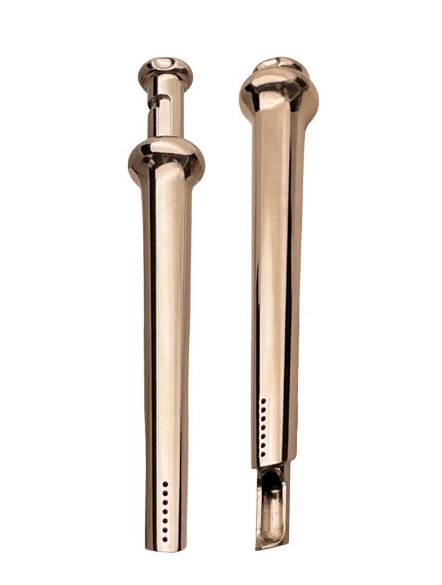 Rose Gold Incognito Compact Bump Straw Pendant & Necklace Snuff Tool Snogo Clone