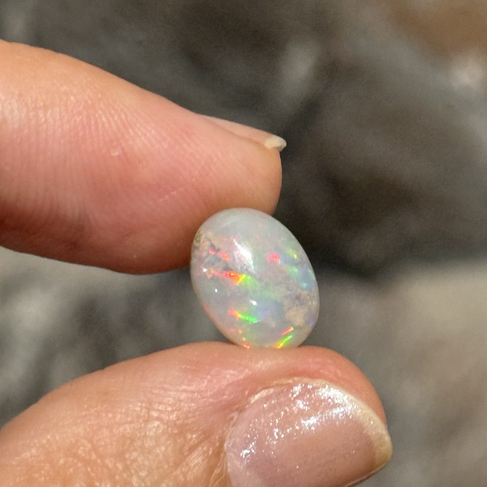 2.7ct 11.8x9x5.4mm Galaxy Ethiopian Welo Opal Oval Cabochon Gem