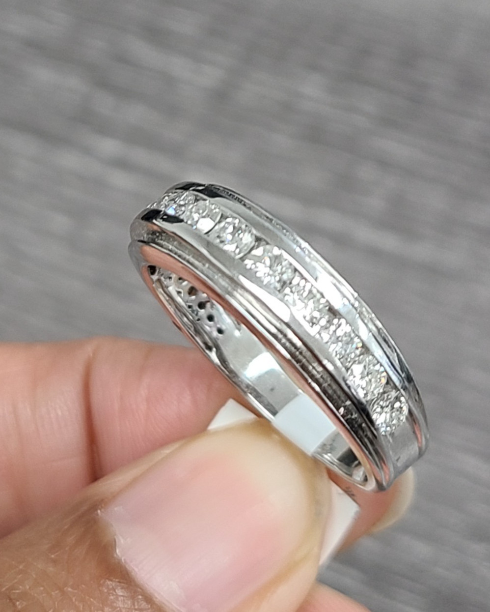 DEAL! 1.00CT 100% NATURAL ROUND DIAMOND MEN’S WEDDING BAND RING 14KT GOLD 6.40MM