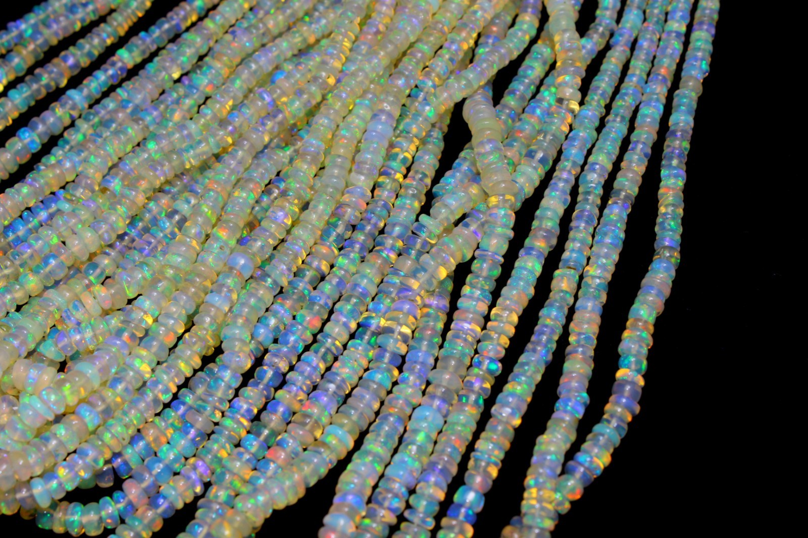 Ethiopian Opal Rondelle Beads 4-5mm 16 Inch Natural Gemstone Strand