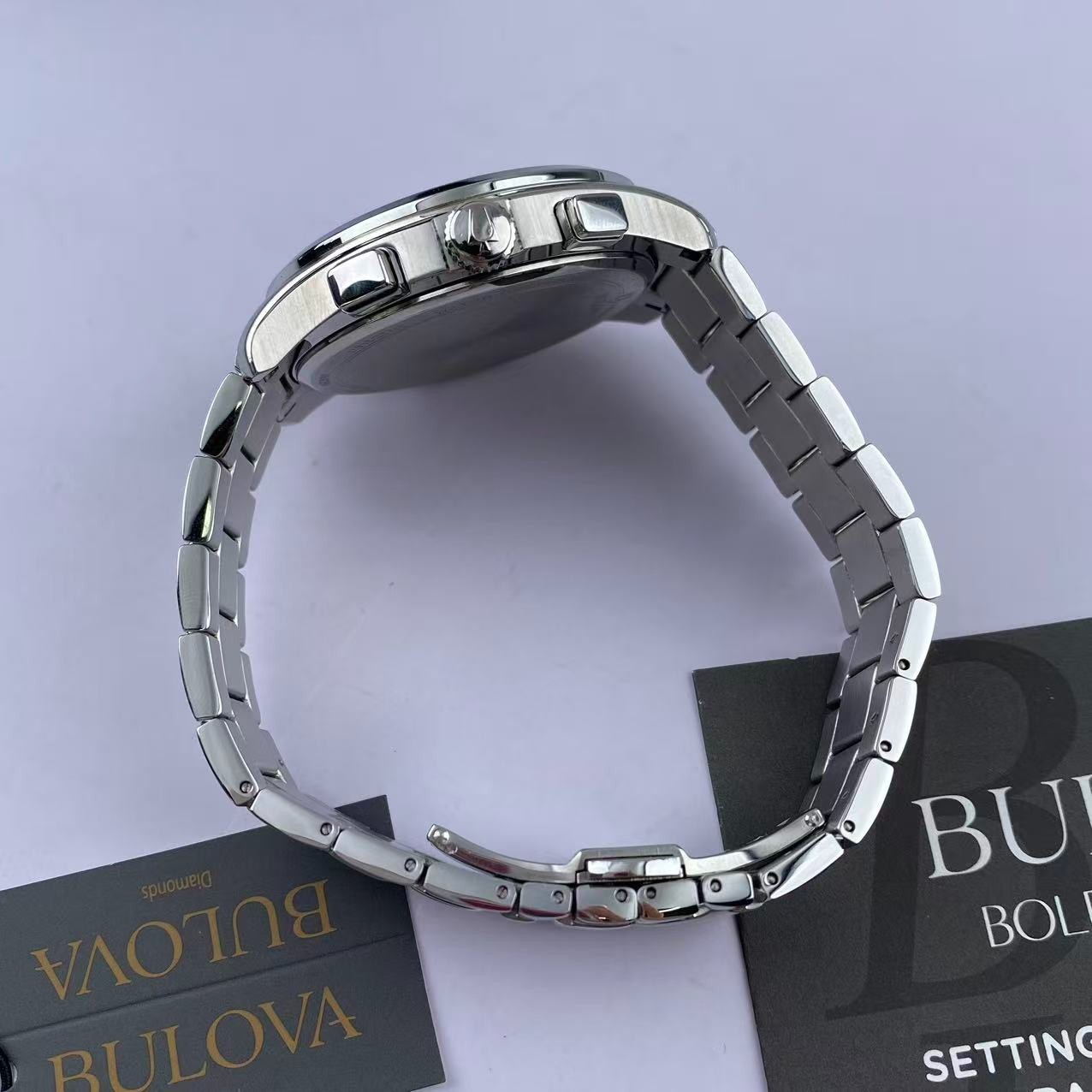 Bulova Wilton Black Dial Stainless Steel Men’s Chronograph Quartz Watch 96B288