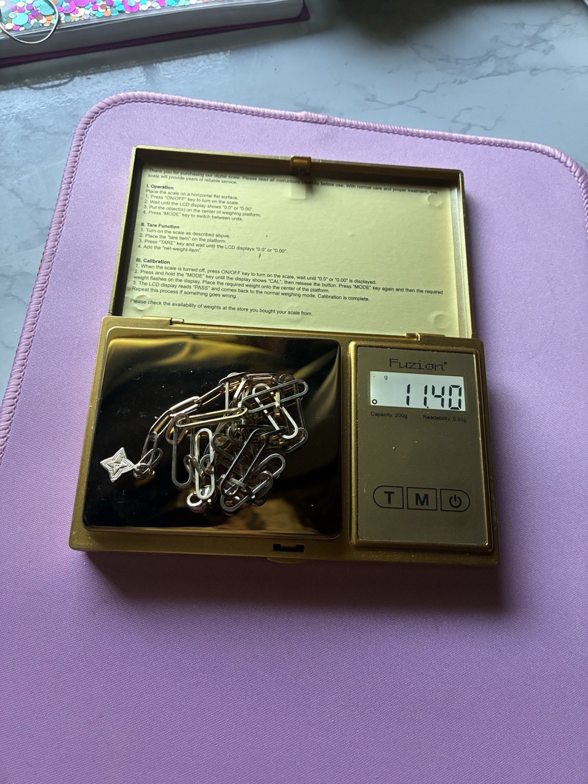 Silver-Tone Paperclip Chain Necklace Star Charm Adjustable Lobster Closure