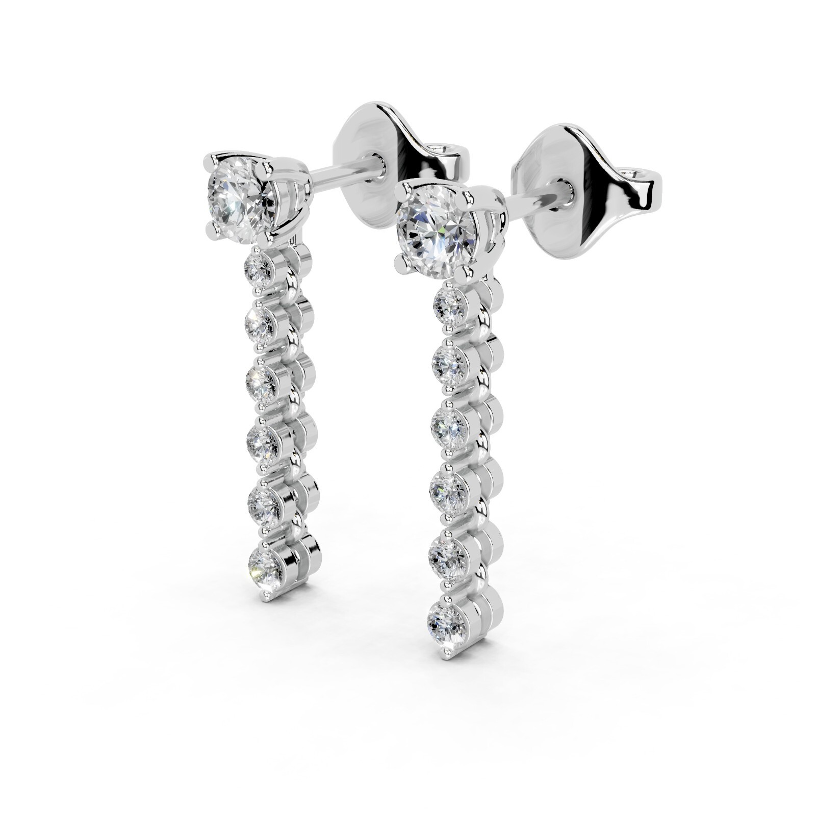 0.70 CTTW Round Lab Grown Diamond Drop Earrings In 14K Gold (F-G, VS1-VS2)