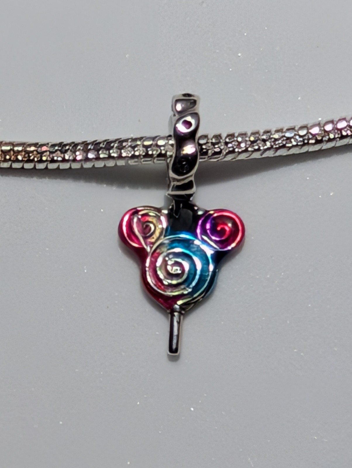 Authentic Pandora Disney Parks Mickey Mouse Rainbow Lollipop Dangle Charm