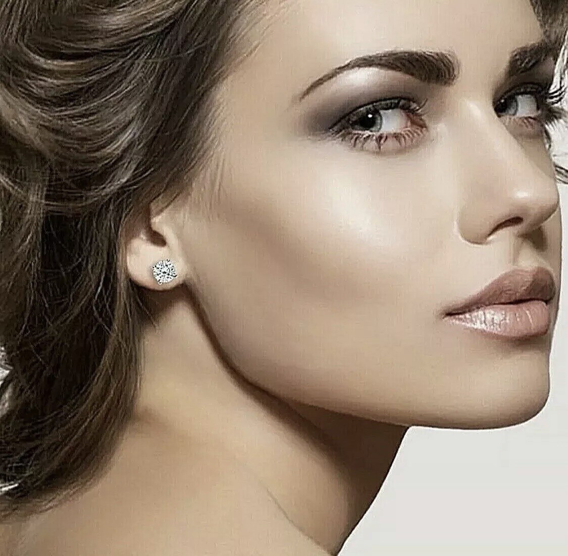 5.00 Ct Brilliant Round Cut Lab Created VVS1/D Stud Earrings 14K White Gold 8mm