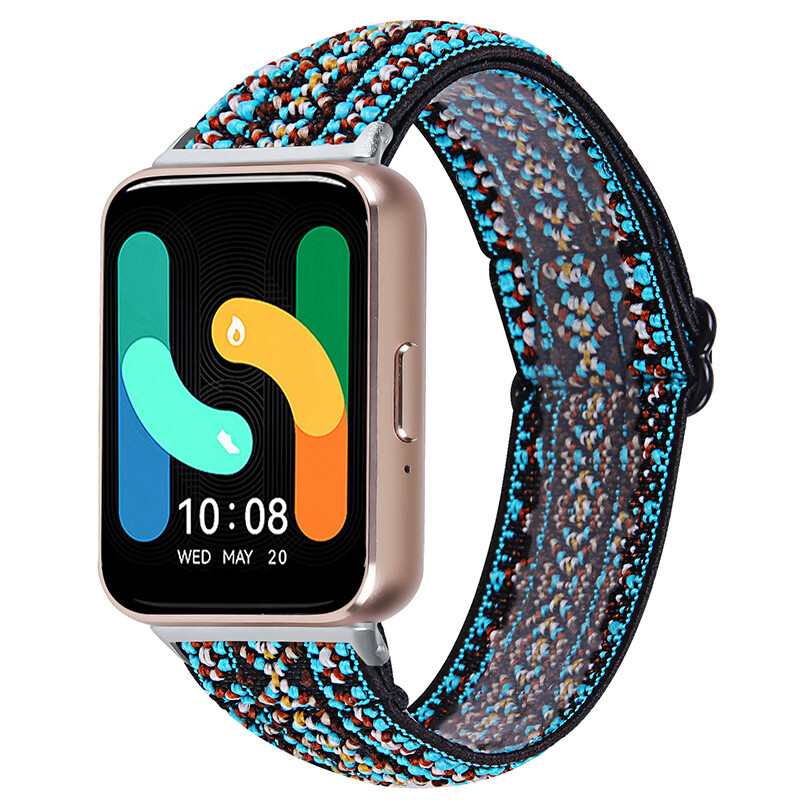 For Samsung Galaxy Fit 3 Bohemia Elastic Nylon Strap Replacement Watch Band