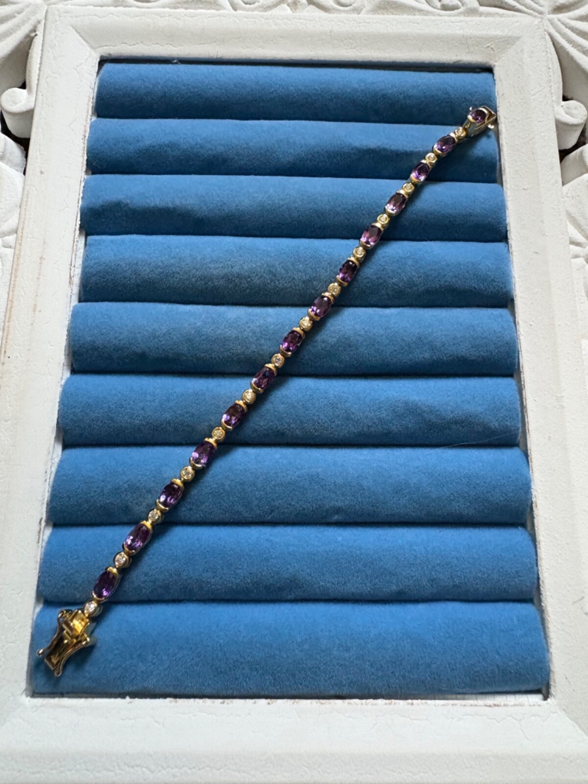 Uruguayan Amerhyst, Moissanite Bracelet – 6.50 inches (6.50 ctw.)