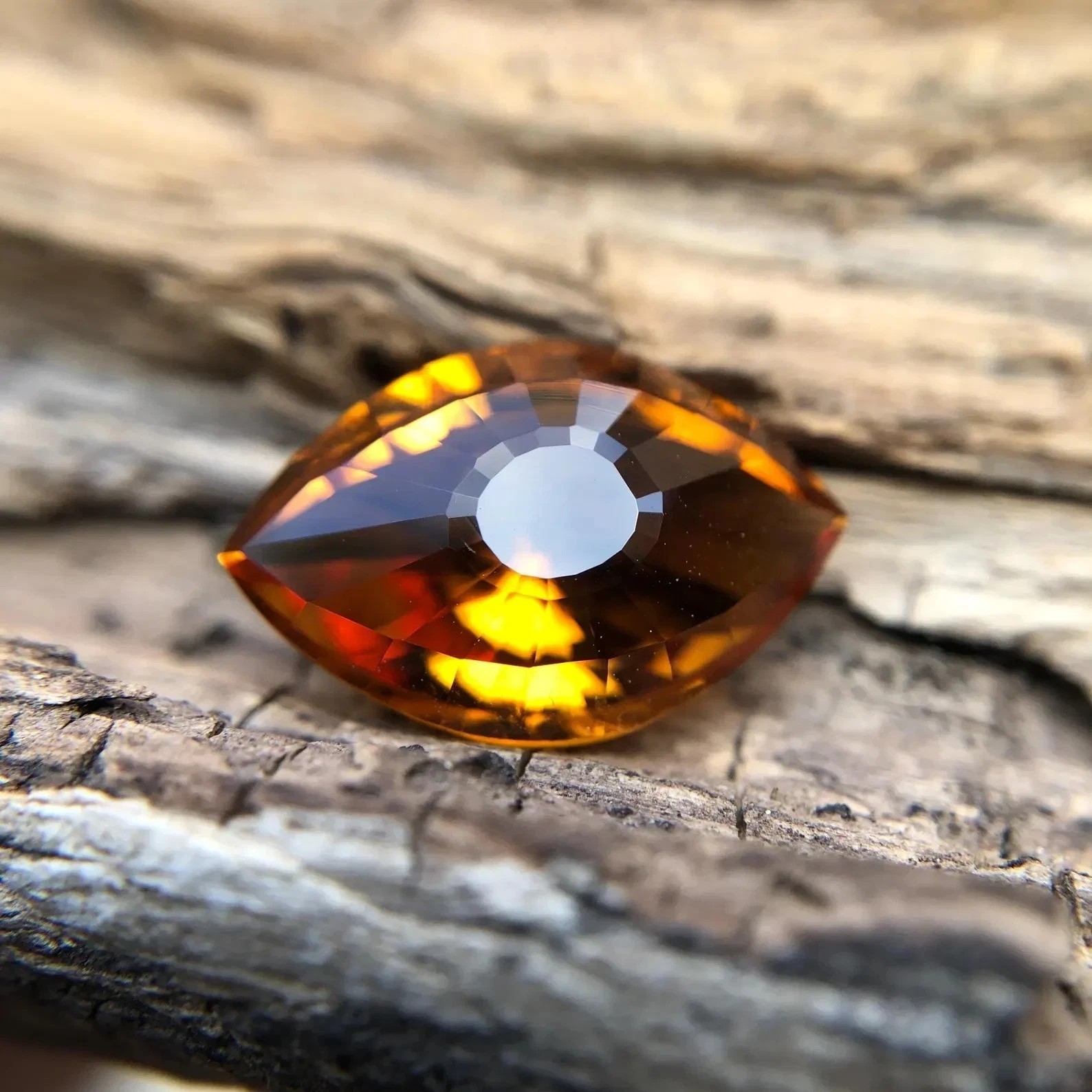 Natural Certified Unique Eye Cut 10 Ct Yellow Rhodolite Loose Stone Gemstone