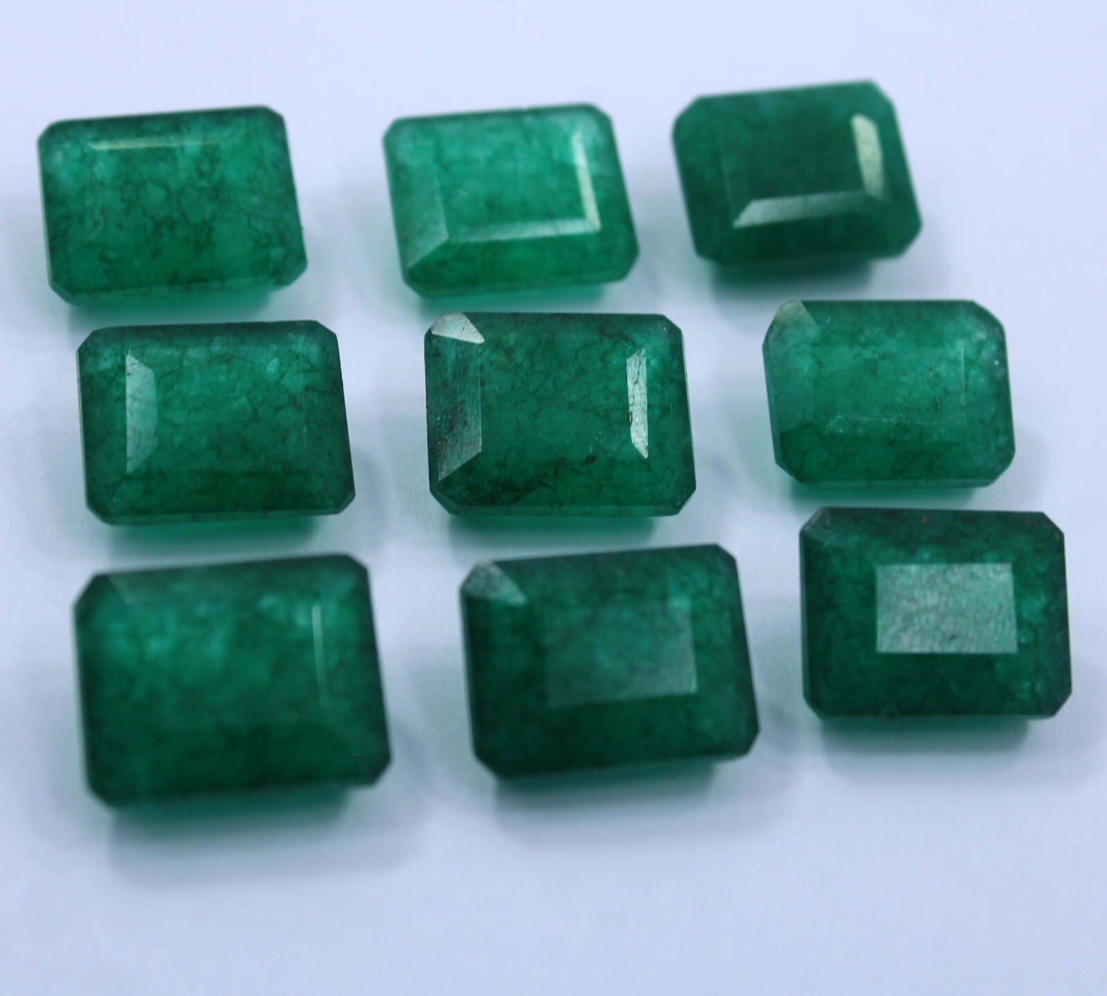 Natural 110 Ct Lot Certified Colombian Green Emerald Cut Emerald Loose Gemstone