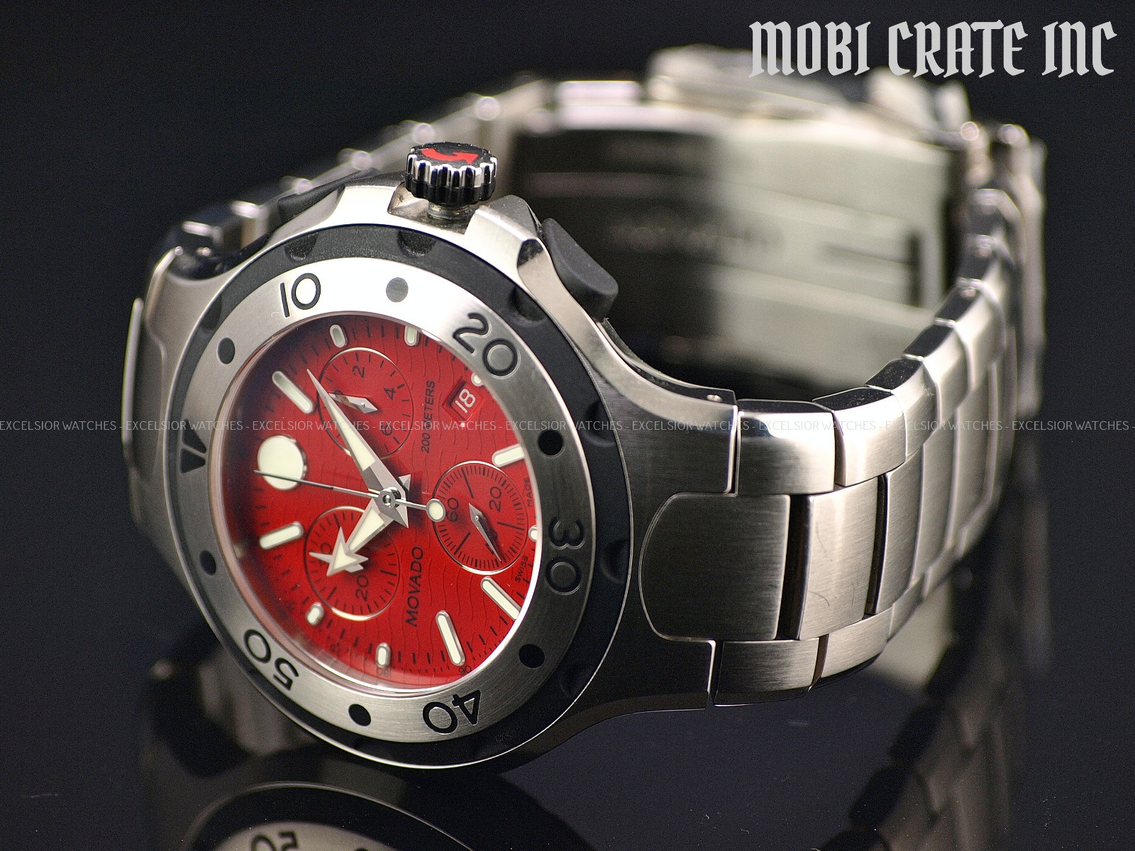 Swiss Movado Series 800 Chronograph Red Dial Model Men’s Watch